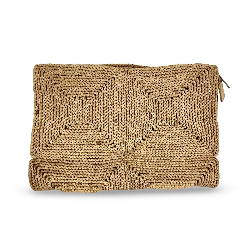 Vtg Mister Ernest Woven Straw Clutch